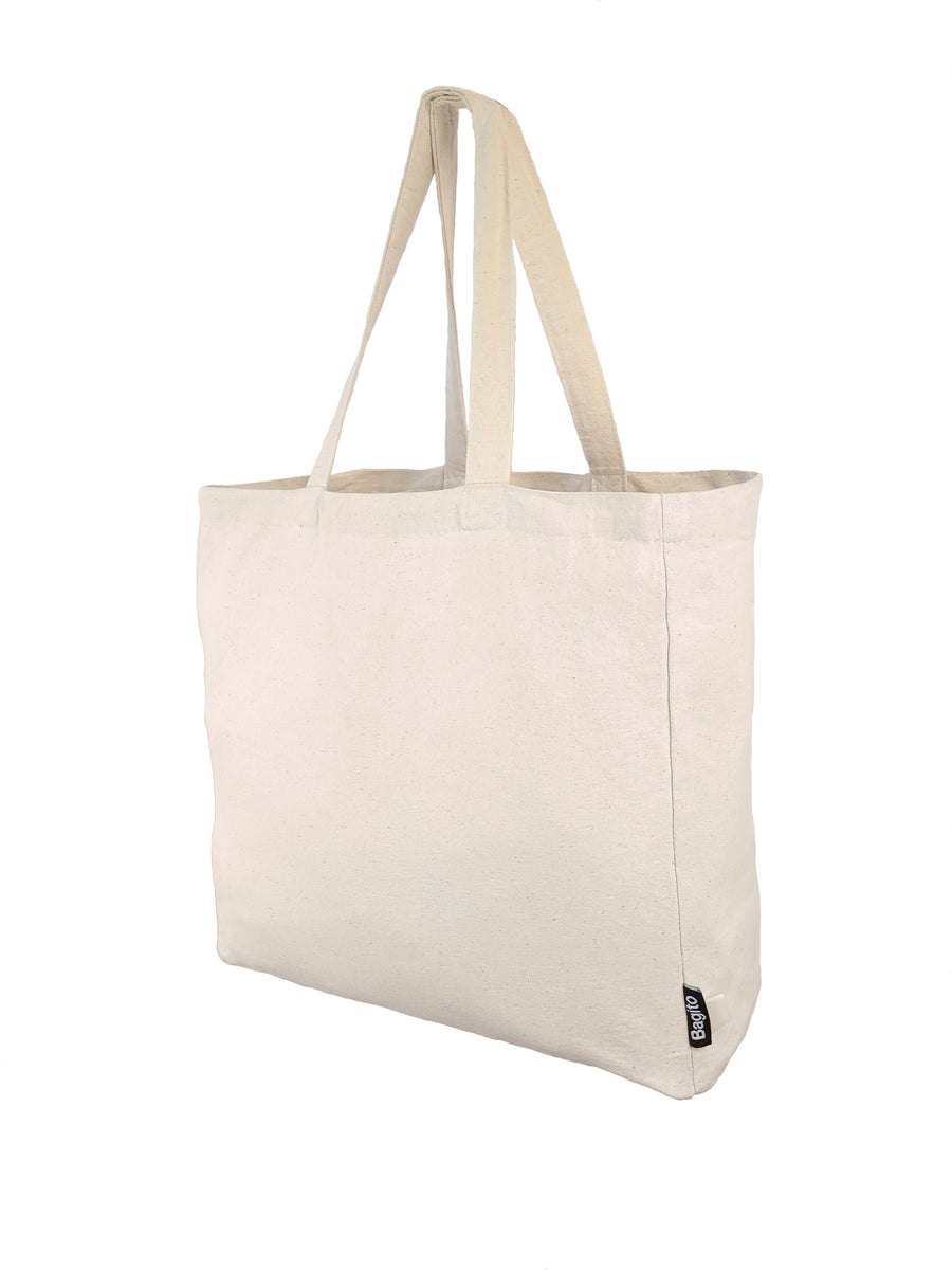 Canvas Tote - White Cotton Handbag