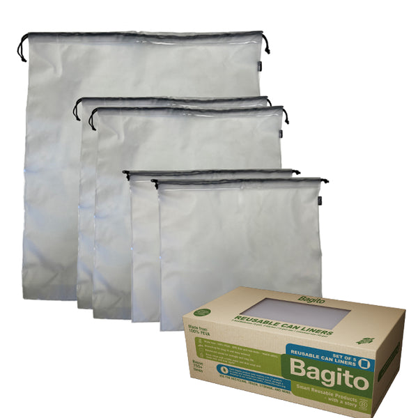 Reusable PEVA Can Liners - Set of 5